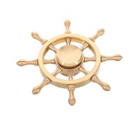 BAZEITFLOW Décoration Marine Roue De Navire en Laiton Rotative Artisanale, Presse-Papier Robuste pour Bureau Et Salon, Ornement Nautique pour Intérieur,