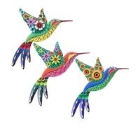 BAZEITFLOW Décoration Murale Métal 3 Pièces Colibris Suspendus en Métal Résistant pour Intérieur Maison ou Bureau Art Mural Délicat et Très Réaliste
