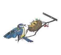 BAZEITFLOW Décoration Murale Ornement Simple et Vivant Oiseaux en Fer sur Branche, Sculpture Art Métal Oiseau pour Jardin et Mur Extérieur pour Pelouse et Terrasse