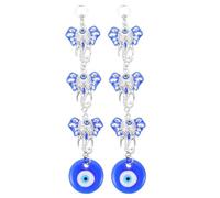 BAZEITFLOW Décoration Suspendue Éléphant Œil Bleu de Turquie 2 Pièces en Verre Plastique, Charme Protection Le Mauvais Œil, Accessoire Voiture et Fenêtre, Ornement Bénédiction Turque