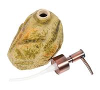 BAZEITFLOW Distributeur de Lotion Rechargeable Céramique Imitation Pierre Vintage avec Pompe Pression Ergonomique pour Savon Shampooing et Gel