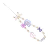 BAZEITFLOW Dragonne Téléphone à Perles Mignonnes et Breloques pour Coque, Accessoire Portable Femme Rose Pendentif Cœur, Compatible Smartphone Usage Quotidien et Balade