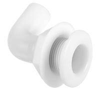 BAZEITFLOW Drain de Bateau en Plastique 90° Angle Blanc, rejet d'effluents de Bateau à Fond Plat pour Installation au Fond des Yachts, Installation Facile, 1 pièce