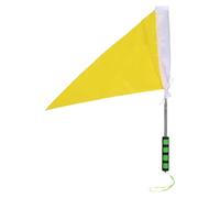 BAZEITFLOW Drapeau Télescopique Rétractable avec Mât Acier Inoxydable Ajustable Drapeau Jaune Imperméable pour Guide Touristique Garçon Fille pour Randonnées et Sorties Scolaires Plein Air