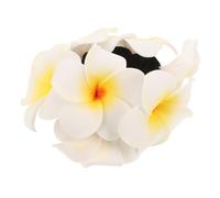 BAZEITFLOW Élastique à Cheveux Fleur de Plumeria Accessoire Hawaïen pour Festivals Mariages et Plage Lien de Cheveux Confortable et Mousse