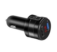 BAZEITFLOW Émetteur Radio Voiture Lecteur Stéréo avec Double USB Chargeur Rapide et Kit Mains Adaptateur Audio Aux pour Accessoires Auto