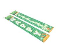 BAZEITFLOW Ensemble de Bannières en Tissu Polyester pour Saint-patrick, Décorations de Porche et Jardin Motifs Trèfle Vert, Drapeau de Fond Festif pour Fête Irlandaise Extérieure