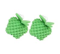 BAZEITFLOW Éponge De Bain Boule De Bain Garçon Et Filles De Fruit Lot 2 Pièces Pomme Verte Mousse Douce Texture Peau Sensible