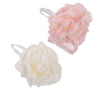 BAZEITFLOW Éponge Exfoliante De Bain Loofah 2 Pièces Grosse Taille Mousse Abondante Pour Homme Et Femme Bain Accessoire Douceur Peau Nettoyage En Profondeur