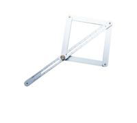 BAZEITFLOW Équerre Combinée Multifonction en Alliage d'Aluminium Argenté Outil de Mesure d'Angle Précis Réglable pour Charpentiers et Ingénieurs Outil de Mesure Diagonale Robuste et