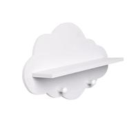 BAZEITFLOW Étagère Murale Forme de avec Patères Rangement sans Perçage pour Entrée Chambre et Salon Support Robuste pour Vêtements et Objets Décoratifs