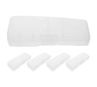 BAZEITFLOW Étui de Voyage Rigide Transparent pour Rasoir Manuel - Lot de 5 Pièces - Petite Boîte Portable en Plastique 145 X 5 X 3 CM - Organiseur Compact pour Accessoires de Rasage Homme