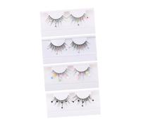 BAZEITFLOW Extensions de Cils à Paillettes Brillantes 4 Paires Regard Plus Grand, Matériau Imitation Confortable, Style Charmant Vie Quotidienne Rendez-
