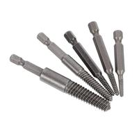BAZEITFLOW Extracteur de Vis Cassées 5 Pcs à Tige Hexagonale Forets Extracteurs de Vis Endommagées Outil Compact Usage Professionnel et Réparation Facile