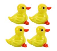 BAZEITFLOW Figurines en Verre Canard Jaune 4pcs, Décor Compact Créatif et Délicat, Ornement Miniature pour Décoration de Pâques et Présent Anniversaire Garçon et Filles