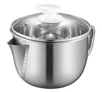 BAZEITFLOW Filtre à Graisse pour Soupe en Acier Inoxydable 1000 Ml Couvercle, Bol Séparateur D’huile Domestique Cuisine, Récipient Anti-débordement pour Filtrer Huile et Bouillon, Ustensile