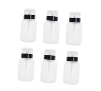 BAZEITFLOW Flacon à Ongles Vide 250Ml Lot de 6 Flacons Pompe pour Dissolvant Système de Pression Outils de Nail Art Beauté et Soins des Ongles