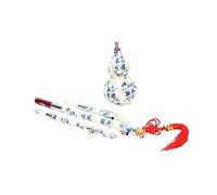BAZEITFLOW Flûte à Cucurbitacées Chinoise Porcelaine Bleue Et Blanche Pour Débutant Facile à Utiliser