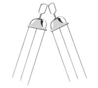 BAZEITFLOW Fourchettes à Rôtir en Acier Inoxydable 2 Pièces Broche à Viande pour Barbecue Fourchettes à Poulet Rôti et Légumes Accessoires Barbecue pour Cuisson en Extérieur