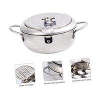 BAZEITFLOW Frying Pot With Oil Strainer And Thermometer Mini Household Fryer Compatible With Induction And Gas Stove Material For Even Heat Conduction