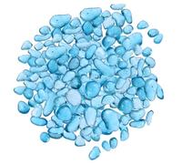 BAZEITFLOW Galets de Verre Cristal Colorés 500 G Bleu, Pierres D’Aquarium Décoratives Transparentes, Galets Lisses pour Plantes Aquatiques et Projets DIY, Gravier Décoratif Aquarium, Pierres