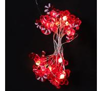 BAZEITFLOW Guirlande Lumineuse de Noël Décorative à Fil de Cuivre Flexible Motifs Noël Bonhomme de Neige Cane en Sucre Noeud 1 Pièce Lumière Chaude pour Jardin Féerique Extérieur et
