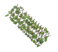BAZEITFLOW Haie de Feuilles Artificielles Rétractable 40 CM Clôture en Feuilles Vertes Artificielles Résistante aux Intempéries Treillis Extensible pour Balcon Jardin et Terrasse