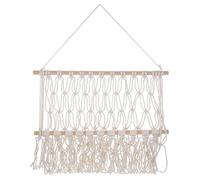 BAZEITFLOW Hamac Mural en Coton Tissé Main Nordique 48x28 Cm Blanc Cassé Rangement Décoratif Multifonction Chambre Garçon Et Filles Suspendu pour Jouets Livres Peluches