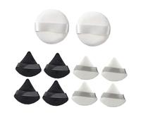BAZEITFLOW Houppette De Maquillage Triangulaire Et Disque Coton Blanc, Lot De 10 Pièces, Dimensions 60x12 Mm, Coton Doux, Pour Application Visage, Accessoires Maquillage Portables