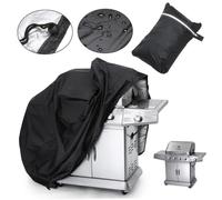 BAZEITFLOW Housse de Barbecue Polyester Imperméable Protection Résistante pour Grill Extérieur et Mobilier de Jardin Noir Couverture Robuste pour et Barbecue