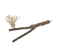 BAZEITFLOW Jouet à Mâcher pour Perroquet en Bois Naturel 25 Cm Diamètre 1,5-2,5 Cm Corde de Maïs, Support de Branche, Aire de Jeux pour Cage à Oiseaux, Adapté aux Perroquets et Perruches