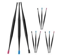 BAZEITFLOW Kit 12 Outils de Nettoyage du Cérumen Double Embout en Silicone Souple, Spiralé et Brosse, Couleurs Assorties Bleu, Rose et Noir, Portable et Réutilisable pour Soins des Oreilles