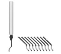 BAZEITFLOW Kit D’Outil D’Ébavurage Manuel 11 Pièces pour Métaux Plastiques et Résines Fraises en Acier Trempé Poignée Aluminium Ergonomique Compatible Impression 3D et Tuyaux PVC