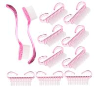 BAZEITFLOW Kit de Brosses Nettoyantes pour Ongles avec Grandes Brosses et Petits Pinceaux Poils Denses pour Éliminer la Poussière Résidus de Manucure et Portable pour Soins Couleur Aléatoire