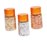 BAZEITFLOW Kit de Flocons Métalliques pour Ongles Or Argent et Cuivre Accessoires de Nail Art DIY de Foil Décoratives Légers et Faciles à Utiliser pour Manucure Festive