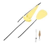 BAZEITFLOW Kit de Nettoyage pour Saxophone Ténor et Flûte Chiffon en Microfibre Jaune et Écouvillon pour Prolonger la Durée de Vie et Absorption Rapide