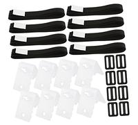 BAZEITFLOW Kit De Sangles pour Couverture Solaire avec Boucles Plaques De Fixation Et Sangles Nylon pour Enrouleurs De Piscine Creusée