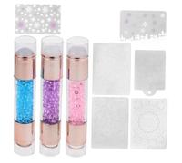 BAZEITFLOW Kit De Tampon Pour Ongles 3 Pièces Taille Standard Double Embout Silicone Outil De Nail Art Pour Manucure Créative Et Professionnelle Usage à Domicile