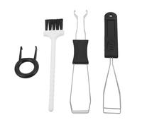 BAZEITFLOW Kit Extracteur de Touches et Commutateurs pour Clavier Mécanique 4 Pièces en Métal Noir, Outils de Démontage DIY avec Brosse de Nettoyage, Accessoires Clavier Polyvalents