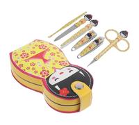 BAZEITFLOW Kit Manucure Pédicure 6 Pièces Outil de Soins de Pédicure Personnel Multifonction Coupe-Ongles Acier Inoxydable Lime Pince Ciseaux Léger et Compact pour Couleur Aléatoire