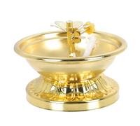 BAZEITFLOW Lampe à Huile Ancienne Alliage Style Vintage Support Bougie Bouddhiste Décoratif pour Temple Lampe à Huile Décorative pour Oratoire Ambiance Méditative