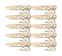 BAZEITFLOW Lot de 10 Bagues Griffes Métalliques Dorées Ouvertes Ajustables pour Bouts des Doigts, Accessoires Cosplay Reine Antique, Nail Art Costume Danse et Fêtes