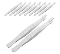 BAZEITFLOW Lot de 10 Pinces à Timbres en Acier Inoxydable - Pince Plate Large pour Philatélie Collection de Billets et Autocollants - Outil de Précision Solide pour Loisirs Créatifs et