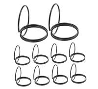 BAZEITFLOW Lot de 10 Porte-Cartes de Table en Métal Noir Support de Fiches Mémo Double Couche Base Ronde Porte-Photos à Pince Polyvalent pour Décoration Réception Mariage et Événements