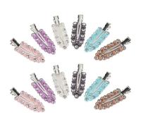 BAZEITFLOW Lot de 12 Set de Pinces à Cheveux Métalliques Décoratives de Bec de Canard Strass, sans Pli, en 6 Couleurs Assorties, Accessoires Esthétiques pour Coiffure au Couleur Aléatoire