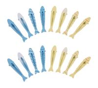 BAZEITFLOW Lot de 16 Mini Pinces à Cheveux en Alliage Léger de Poisson, Bicolores Jaune et Bleu, pour Frange et Mèches Rebelles, Accessoires Cheveux pour Femmes et Filles, Usage Quotidien