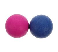 BAZEITFLOW Lot de 2 Balles de Massage Myofasciales pour Pilates et Yoga, Ballon D’exercice Élastique 8 Cm, Couleur Rose et Bleu, Outil Portable pour Bien-être Musculaire et Rééducation