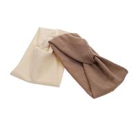 BAZEITFLOW Lot de 2 Bandeaux Larges en Tissu Extensible pour Femmes, Accessoires de Yoga et Sport, Couleurs Crème et Kaki, Bandeaux Noués Confortables pour Entraînement et Soins du Visage