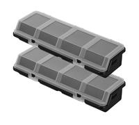 BAZEITFLOW Lot de 2 Boîtes de Rangement pour Vis en Plastique Noir 4 Compartiments avec Couvercles Transparents Inclinés Organiseur Compact pour Quincaillerie Boîte à Outils avec Tiroirs