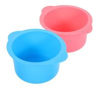 BAZEITFLOW Lot de 2 Bols en Silicone 400 Ml pour Cire Spatules Pliables Antiadhésives, Résistant Haute Température, pour Routine Beauté et Épilation